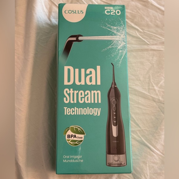 Coslus dual stream oral irrigator water flosser new never opened color black C20 - Picture 1 of 6